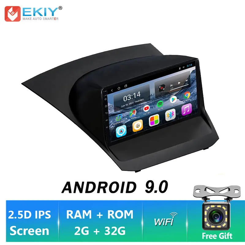 EKIY IPS Android 9 0 NO 2 DIN 1 + 16G Автомагнитола стерео Мультимедийный DVD для Ford Fiesta 2009-2017 WIFI GPS