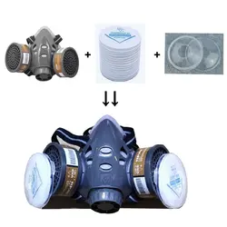 New 308 Gas Mask Dust Mask Respirator Dual Filter Half Face Mask For Carpenter Builder Polishing Dust-proof With Safety Glasses