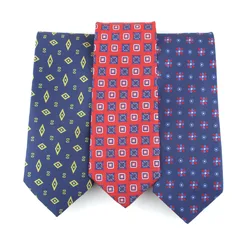 7.5cm Diamond Checked Mens Tie Fashion Classical Office Man Necktie Wedding Formal Wear Accessories
