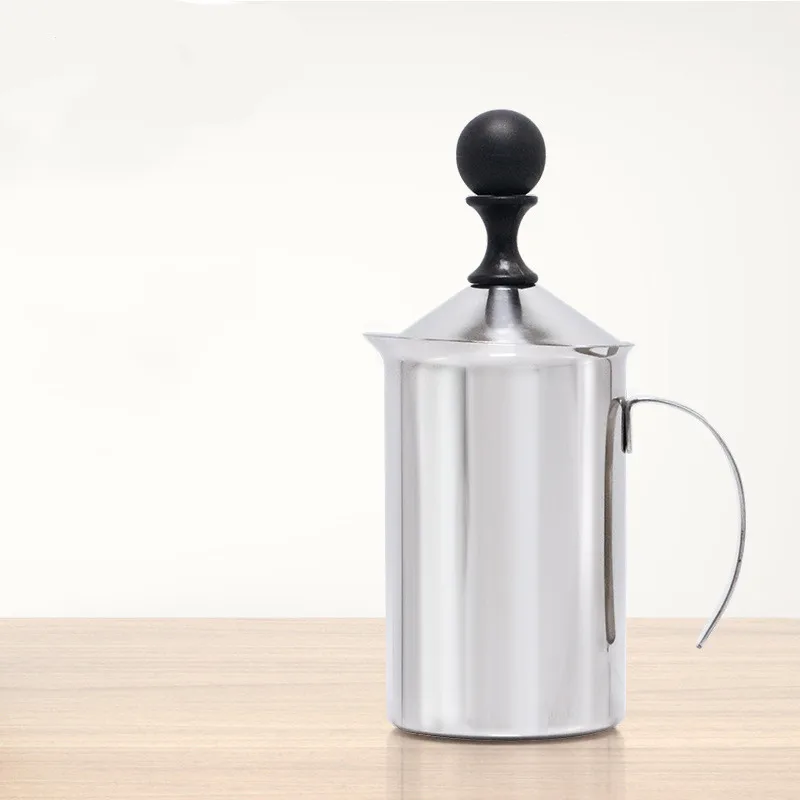 Manual Milk Frother Stainless Steel Cppuccino Milk Foam Double Mesh