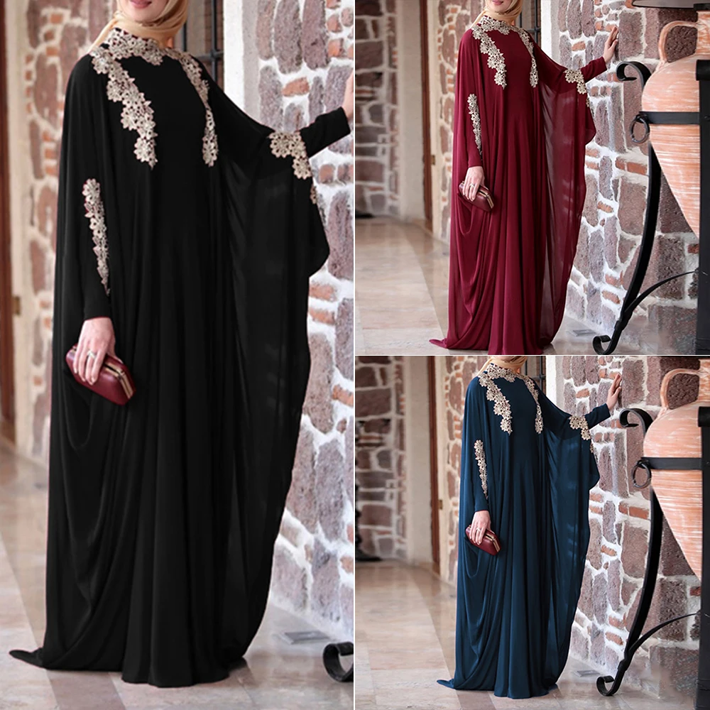 

Женское мусульманское платье с вышивкой Abayas, Черное длинное платье большого размера с вышивкой в стиле химана, химана, цзилбаба, геллаба, мусульманская одежда стандартного размера