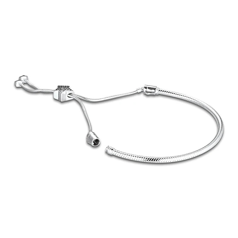 CKK браслет для женщин паве звезда браслет со слайдером Pulseira Feminina Masculina Серебряный 925 пробы ювелирные изделия