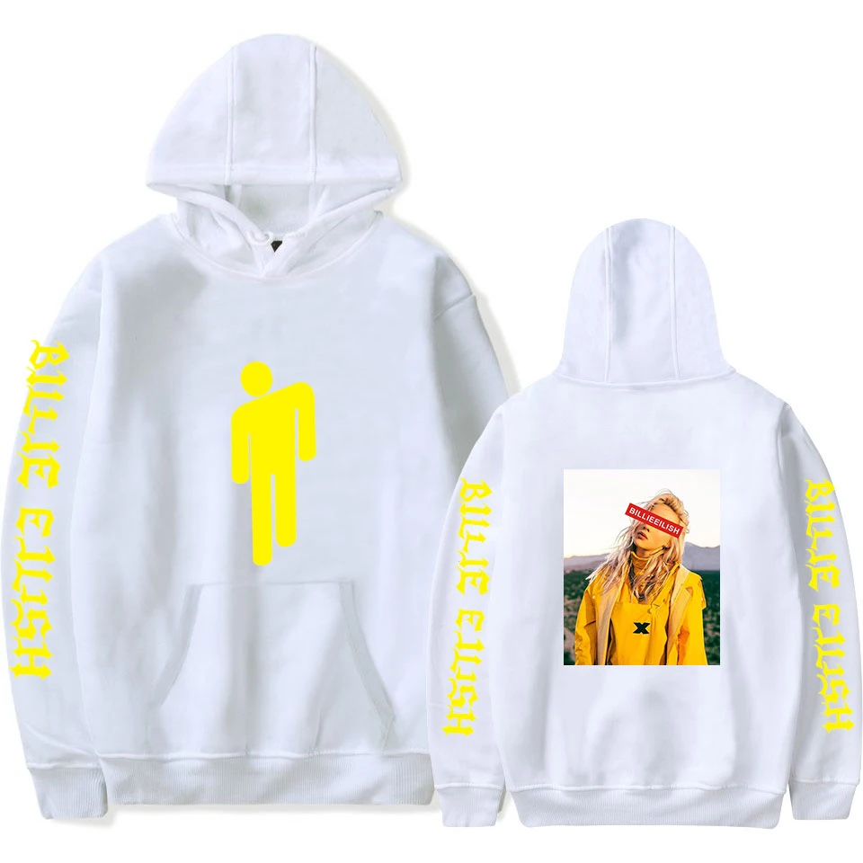 Новая популярная Толстовка Billie Eilish для мужчин черная хлопковая толстовка с