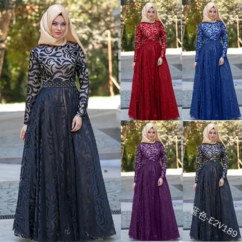 

Muslim Abaya Lace Maxi Dress Turkish Hijab Vestidos Cardigan Kimono Long Robe Gowns Jubah Middle East Eid Ramadan Arab Islamic