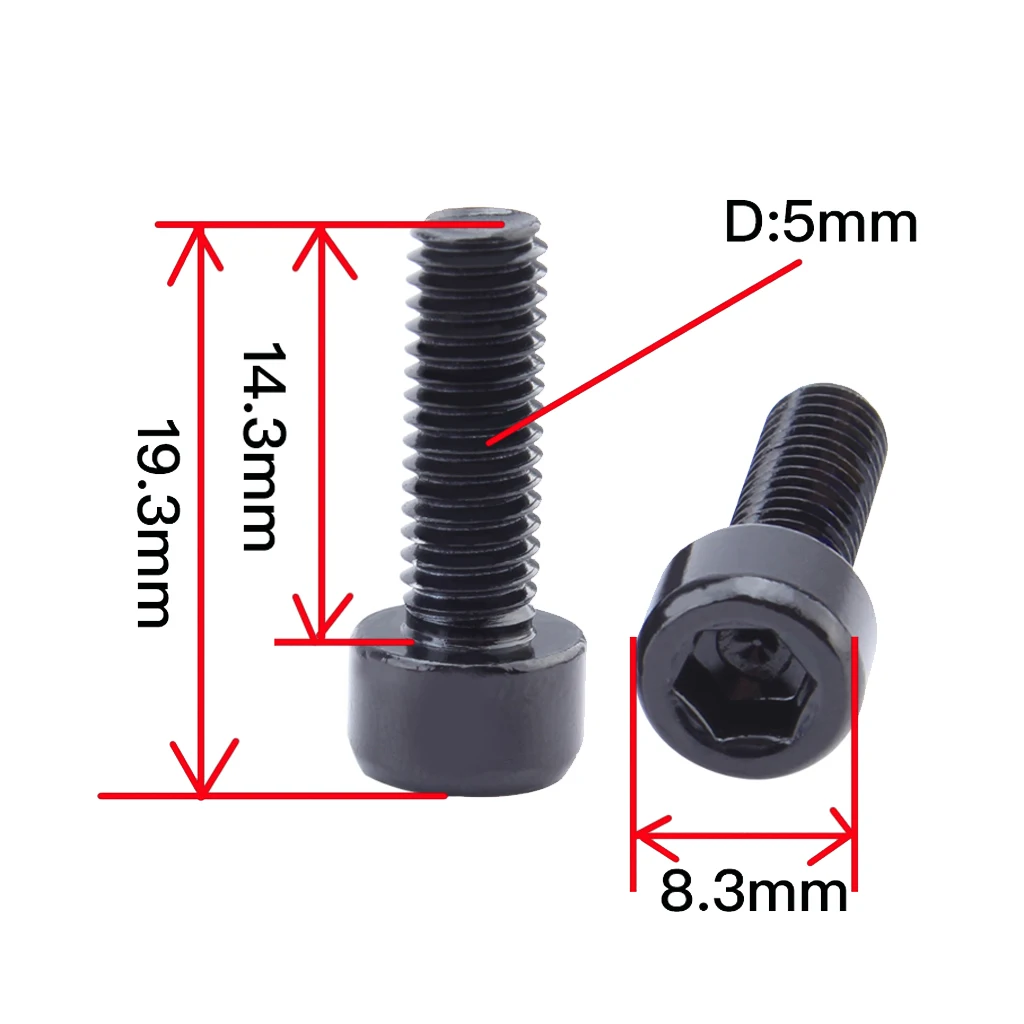 12Pcs Bicycle Water Bottle Cage Bolts M5 Aluminium Alloy Hex Tapping Screws