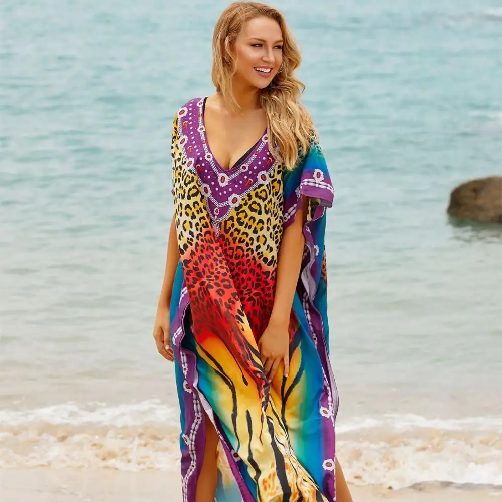 PlusSizeSummerBeachCoverUpMaxiDressPareoDePlageWomen