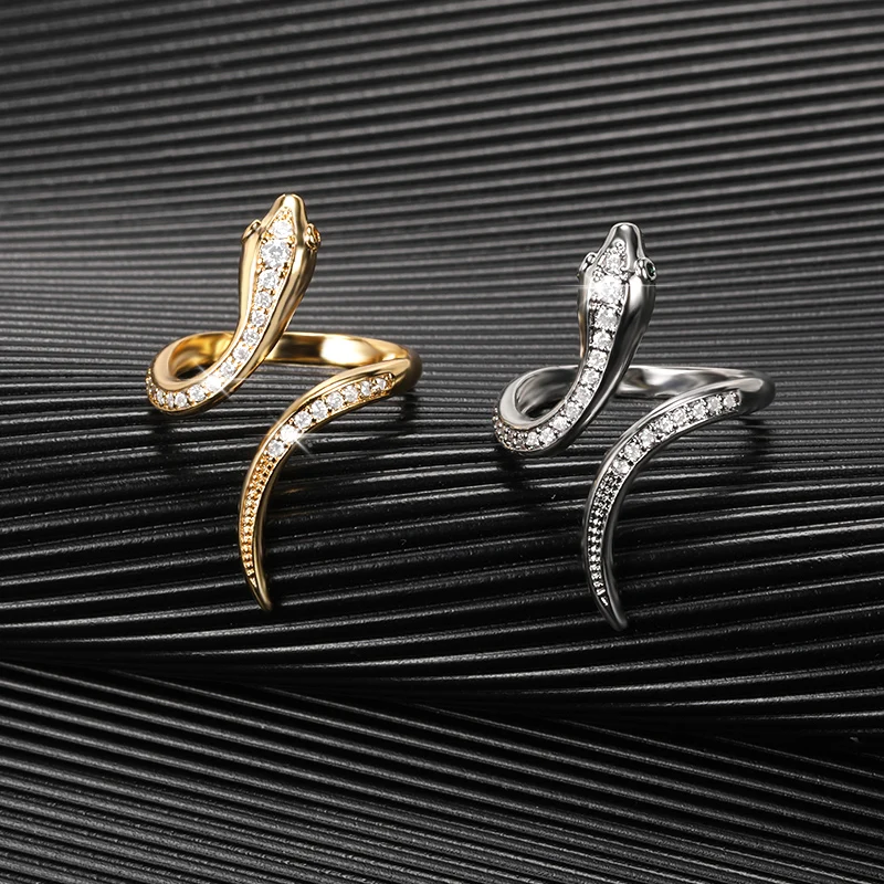 Fashion Metallic Snake Ring For Women Adjustable Daily Wearable Versatile Jewelry Delicate Girl Accessories for Party Punk Rings