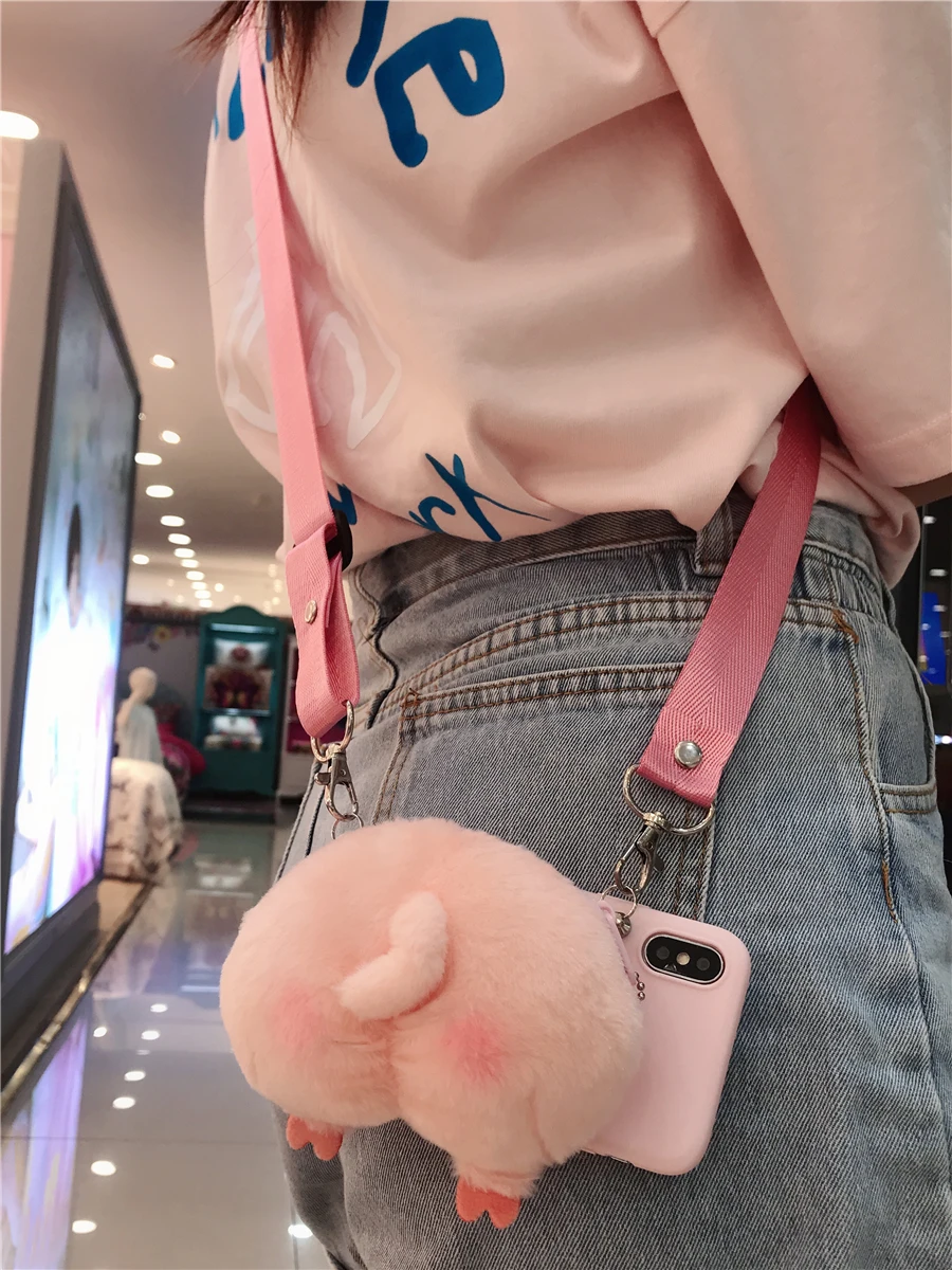 Кошелек на молнии, мультяшный чехол для телефона iphone 7, 8, 6s Plus, 11 Pro Max, XS, XR, XS MAX, фланелевый чехол с вышивкой через плечо, длинный ремешок