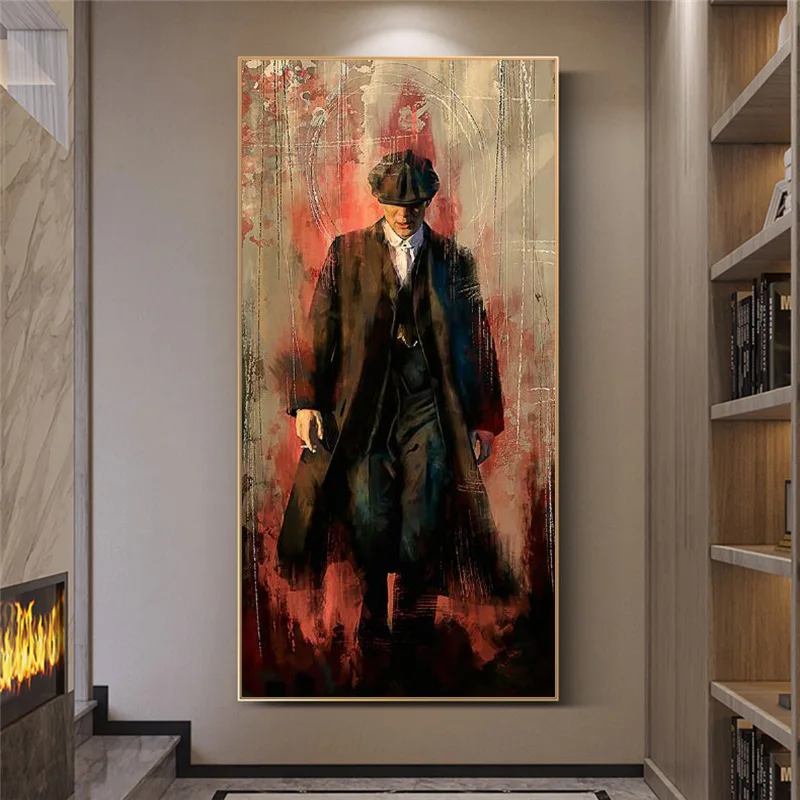 

Peaky Blinders Graffiti Art Paintings Print on Canvas Art Posters and Prints Portrait of Tommy Shelby Art Pictures Home Decor