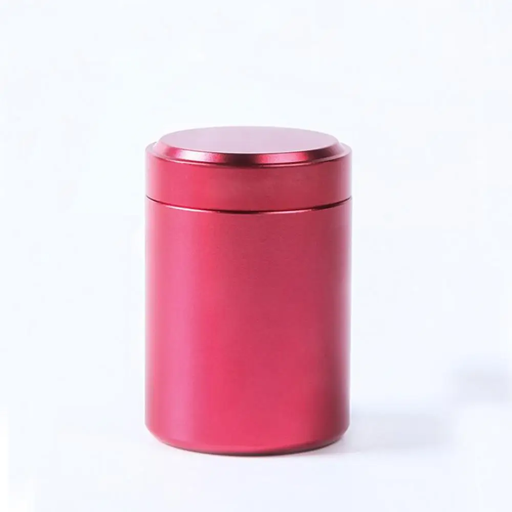 70ml Red Портативный герметичный контейнер для чая, мини контейнер для чая, кофе, порошка, органайзер, алюминиевый контейнер для путешествий, чайные листья, оловянный контейнер, многоцелевой - Цвет: 70ml Red