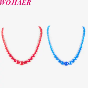 

WOJIAER Natural Stone Strand Necklace 2020 Spring Quartz Round Beads Pendent Chokers Choker 17.5 Inches PBF300