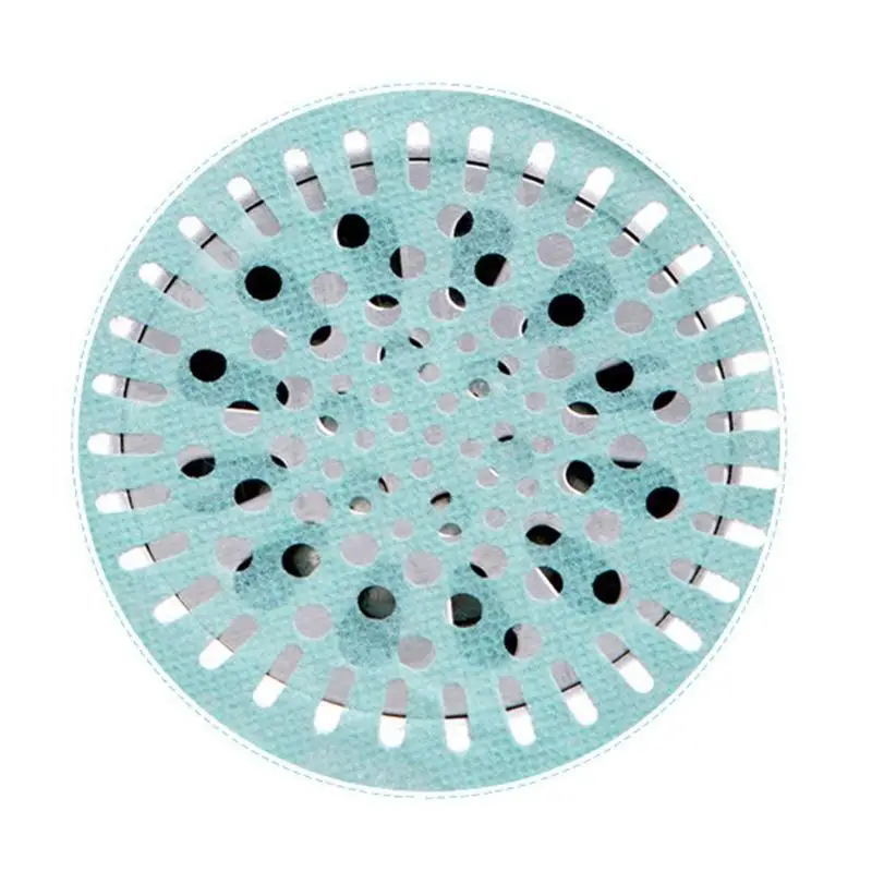 Non-Woven Fabric Hair Sink Filter Strainer Stickers Kitchen Bathroom Shower Floor Drain Anti-Blocking Cover Net 10pcs