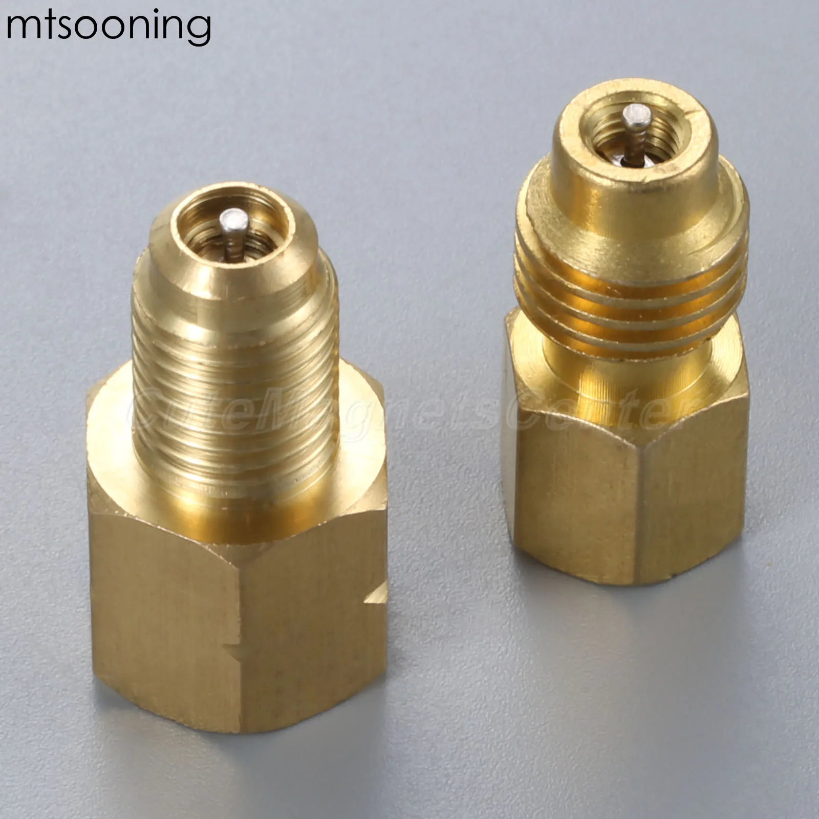 Адаптер mtsooning R1234yf 2 шт. с сердечником клапана 1/4 дюйма SAE Female FL x 1/2 ACME LH Male|Установки
