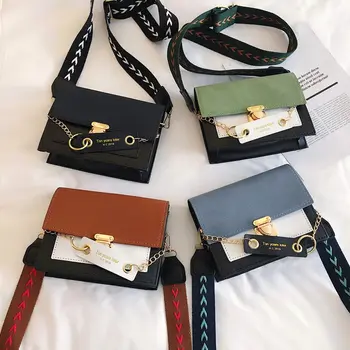 

Crocodile pattern Shoulder Women's Matte Contrast Color Shoulder Messenger Bag Fashion Small Square Bag сумка женская 2020