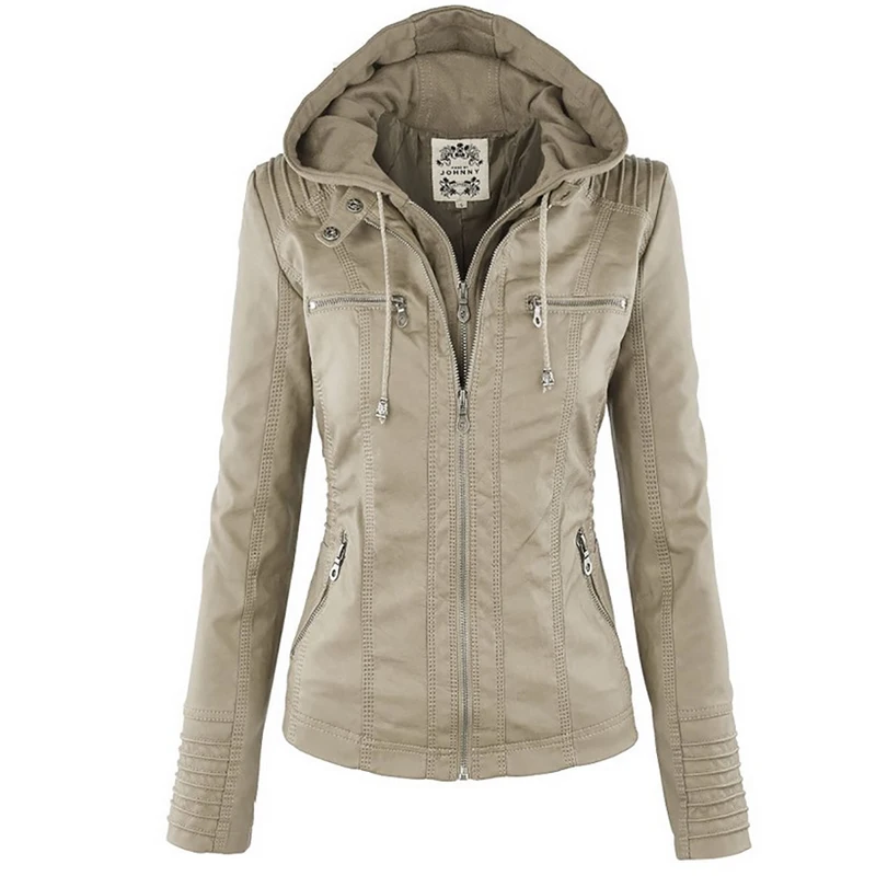 2020 Winter Faux Leather Jacket Women Casual Basic