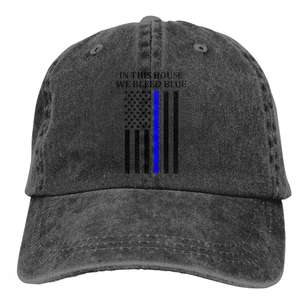 В этом доме мы кровоточили синий Casquette глубокий Хизер унисекс Мужские Женские джинсовые бейсболка с ремешком кепки Регулируемый Гольф папа шляпа