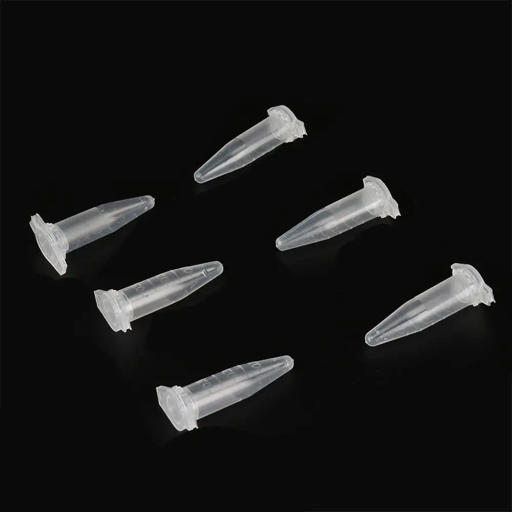 100 Pcs 0.5ml Clear PP Plastic Test Tube Centrifuge Vial Snap Cap Container Laboratory Sample Specimen School Stationery plastic test tubes centrifuge tube
