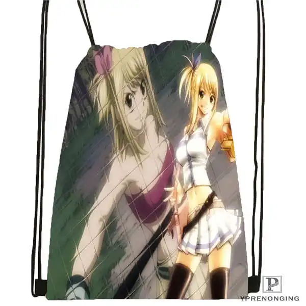 

Custom Lucy-fairy-tail- Drawstring Backpack Bag Cute Daypack Kids Satchel (Black Back) 31x40cm#180611-01-10