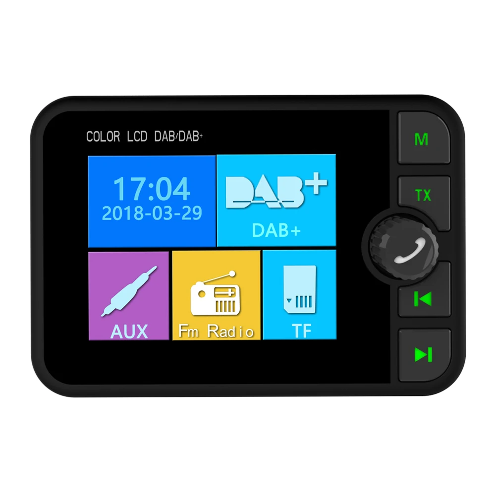 2," DAB+ BT цифровой FM MP3 адаптер Магнитный цветной экран Автомобильный радиопередатчик переносной Автомобильный DAB радио