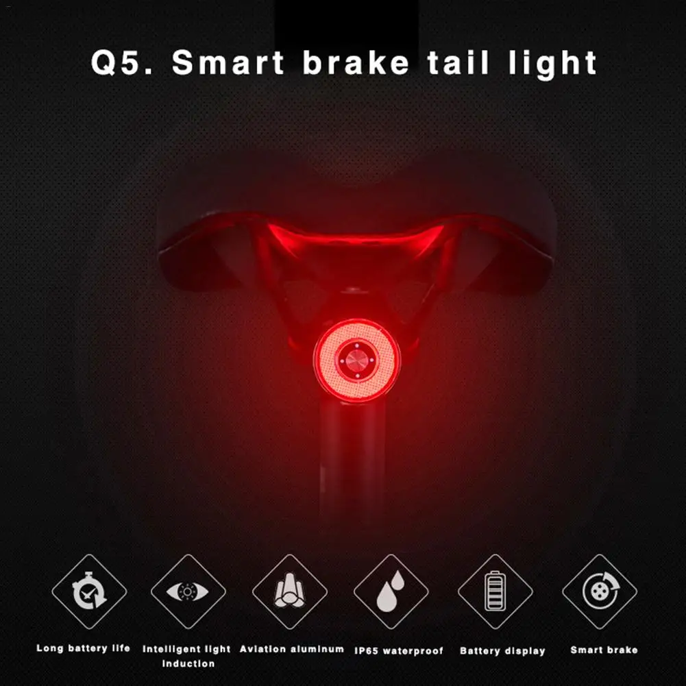 Cheap Smart Cycling Bicycle Lights Tail Light USB Rechargeable Multi Lighting Modes Seat Light Outdoor Cycling Bike Accessories 3 18