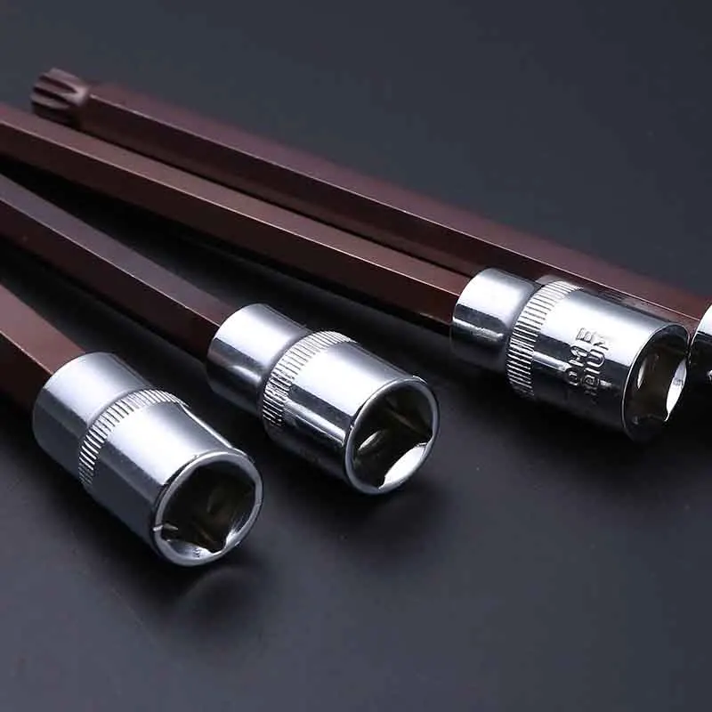 합금 Torx 스크루드라이버 비트, 드라이브 S2, 12 포인트 MM 스플라인 소켓 비트, 렌치 M5 M6 M8 M10 M12 M14 M16, 200mm 길이 1/2 인치, 1 개