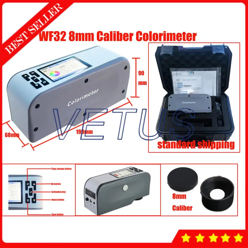 WF32 8 мм Портативный цифровой цветной измеритель с CIELAB CIELCH CIEXYZ CIELUV HunterLAB sRGB режим