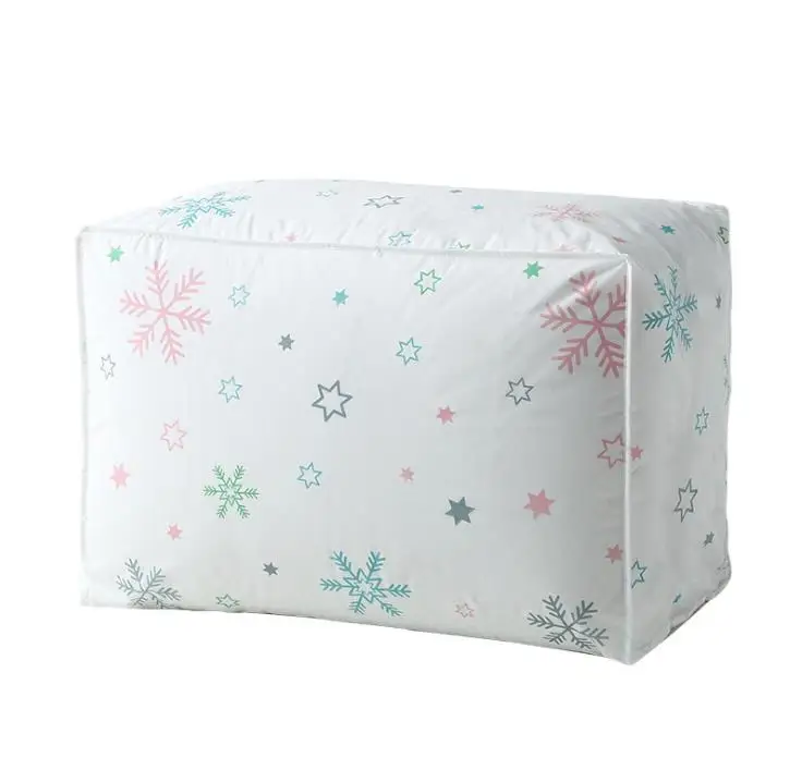 Складная сумка для хранения одежды декоративное полотенце шкаф Органайзер для свитера коробка, мешочек с принтом одеяло мешок - Цвет: snow