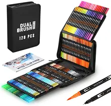 Dual Tips Watercolor Brush Pens 120 Colors Coloring Art Marker for Calligraphy Drawing Sketching Coloring Bullet Journal Art