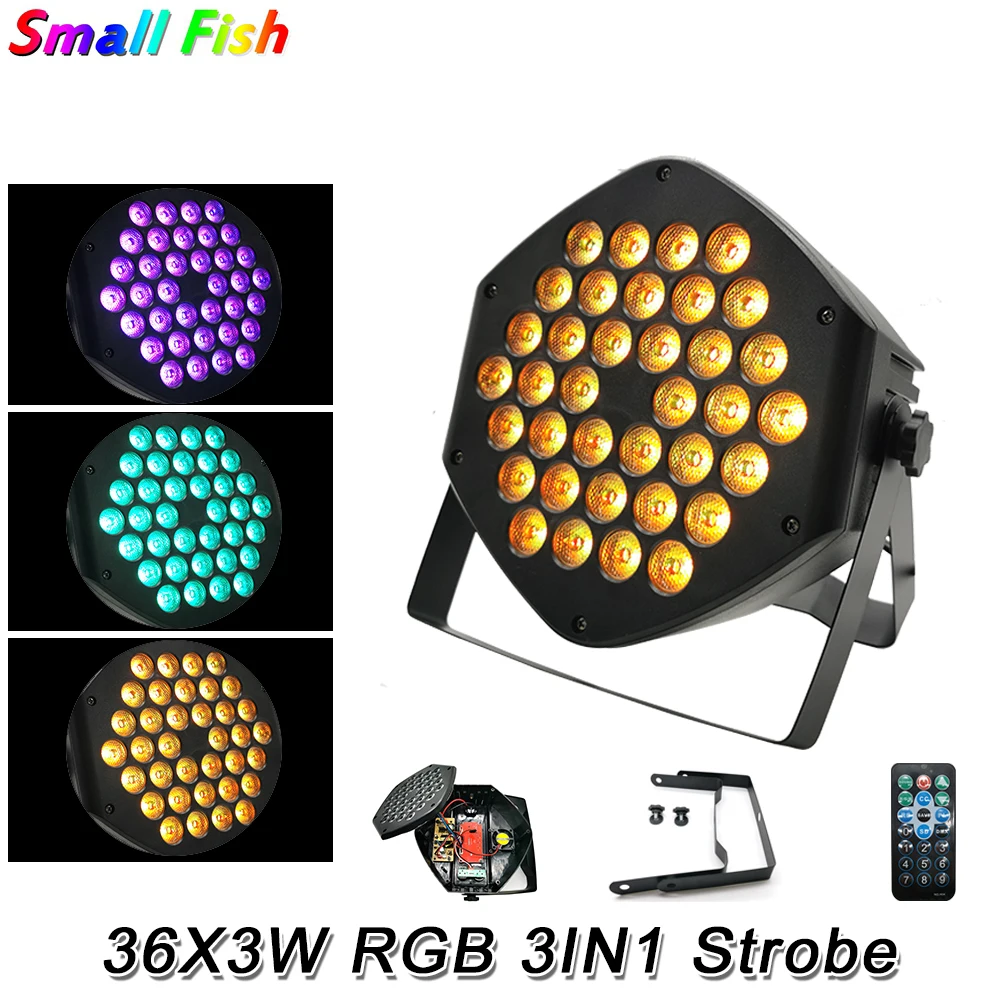 

Mini 36X3W RGB 3IN1 LED Wash Par Light DJ Disco Stage Lighting Effect Equipment DMX 512 Remote Control For Paty Club Wedding Bar