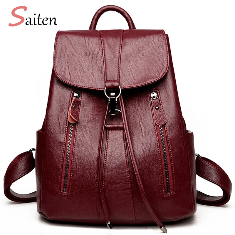 

High Quality Leather Backpack Woman New Arrival Fashion Female Backpack String Bags Large Capacity School Bag Mochila Feminina