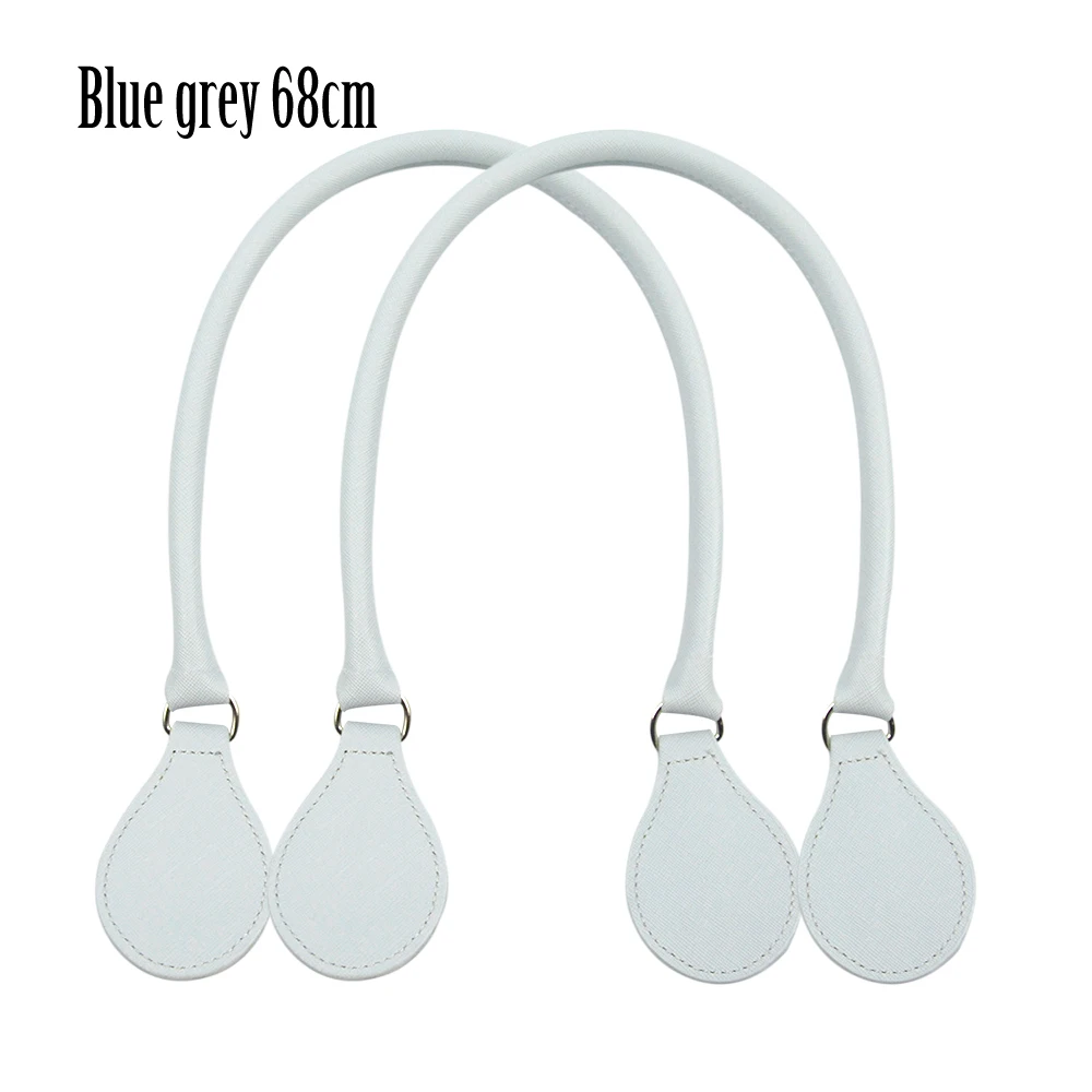 blue grey 68cm Новая лаконичная круглая кожаная ручка с пряжкой D для классических мини-сумок женские сумочки, сумки с ручкой O - Цвет: blue grey 68cm