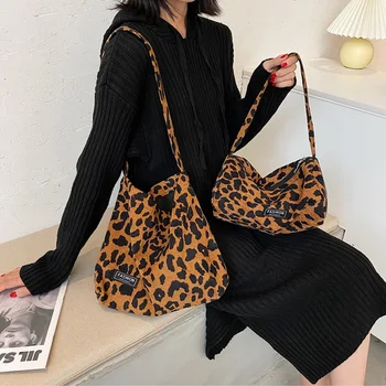

Leopard Zebra Women's Shoulder Bag New Fashion Canvas Armpit Bags Designer Handbag Female Hobo Underarm Bag Tote Purse