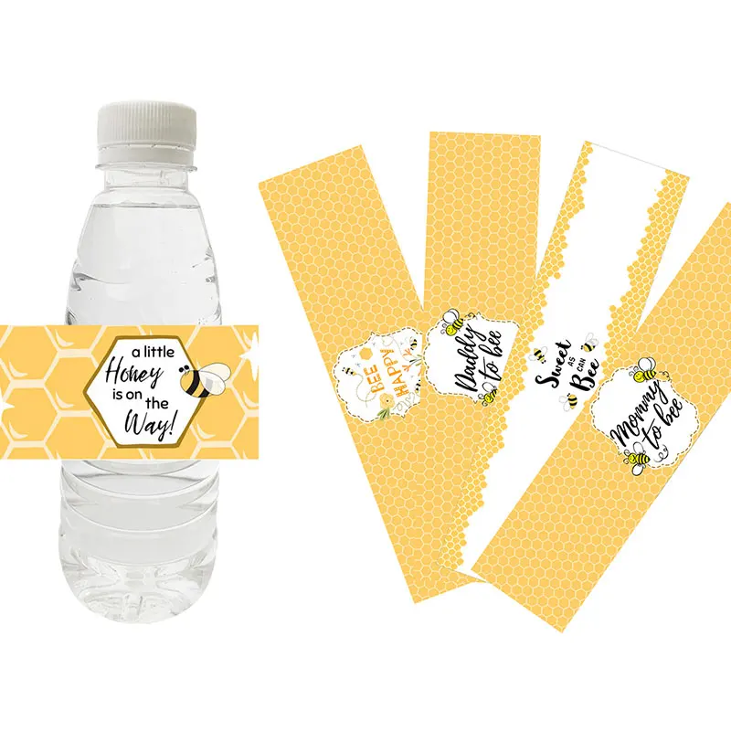 10 Pezzi, Etichette Personalizzate Per Bottiglie D'Acqua Adesivi Happy Bee Day Buon Compleanno Honey Bee Party Baby Shower Decorazioni Giocattolo Per 