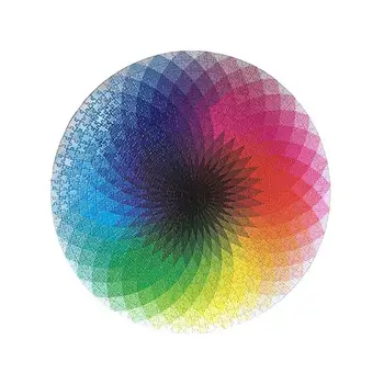 

Rainbow Palette Puzzle Gradient Color Rainbow Large Round Puzzle 1000 Piece Puzzles For Adults Teens Party Supply Gift