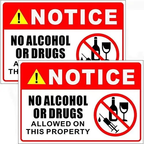 Outdoor / indoor not for use with alcohol or caution signs vinyl label Decal back adhesive vinyl