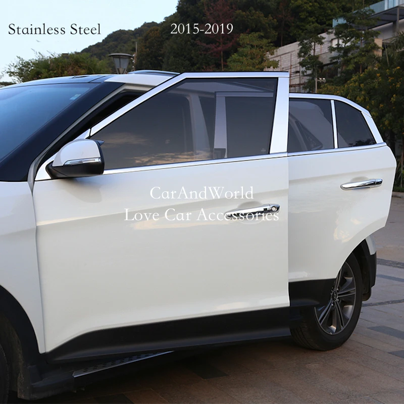 Для Hyundai IX25 Creta 2015-2022 нержавеющая сталь автомобильная дверь окно столб B/C крышка