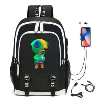 

Hot Game Leon Kids Bag Backpack Usb Charging Schoolbag Student School Bag 3D Print Star Computer Bag 44*30*15 Cm