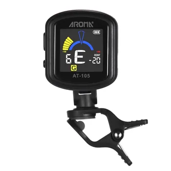 

AROMA AT-105 Rechargeable Clip-on Tuner Color Screen Built-in Battery for Chromatic Guitar Bass Ukulele Violin