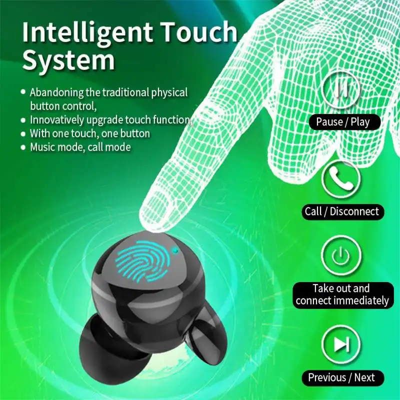 TWS bluetooth наушники Smart Touch Управление по-настоящему беспроводные наушники 6D стерео наушники светодиодный дисплей спортивная водонепроницаемая гарнитура
