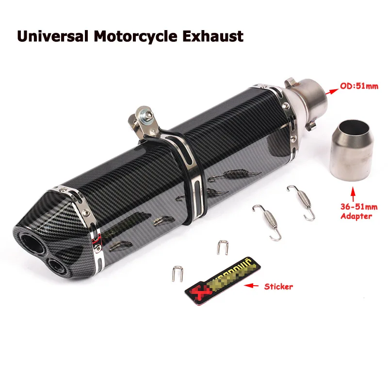 470 мм Длина Универсальный мото rcycle Akrapovic выхлопной escape moto модифицированный глушитель для Ninja 300 TMAX 530 PCX150 FZ6 MT-03 Z250 R1