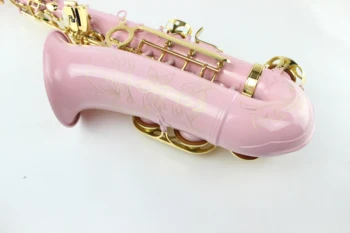 

New for Girl Eb Tune Alto Saxophone Surface Pink Gold Plated E Flat Alto Sax Musical Instrument with Case