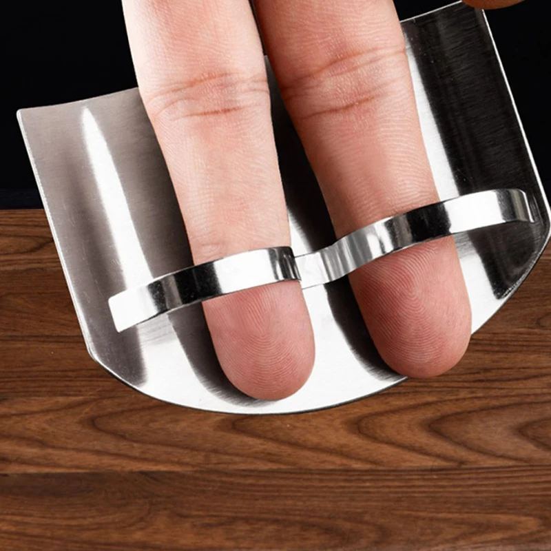 Two-finger Vegetable Cutting Hand Guard Stainless Steel Finger Guard Hand Safety Knife Cutting Finger Protection