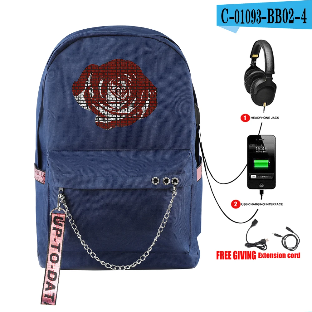 Juice Wrld рюкзак, модный рюкзак с принтом звездного неба, рюкзак для ноутбука, USB многофункциональный рюкзак для путешествий, софтбэк рюкзак - Цвет: blue