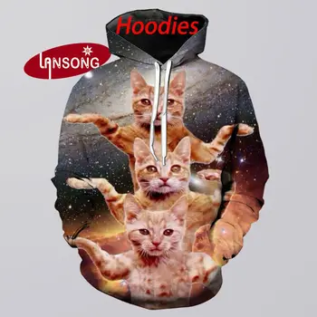 

3d print cats in space men new hoodies harajuku funny sweashirts/pants jacket men short homme clothes men hip hop streetwears