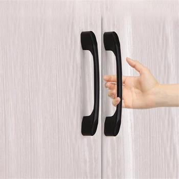 1pc 96mm Black Pull Handle Drawer Pulls Cabinet Handles For Home Kitchen Door Furniture Aluminum Alloy Wardrobe Knobs