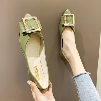 

Marlisasa Women Fashion High Quality Green Shoes for Office Ladies Casual Pu Leather Summer Loafers Sapatilha Feminina H5951