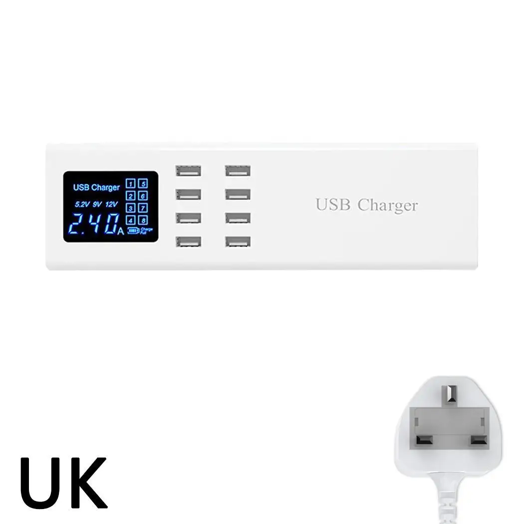 Несколько USB зарядное устройство с интеллектуальным светодиодным дисплеем адаптер питания