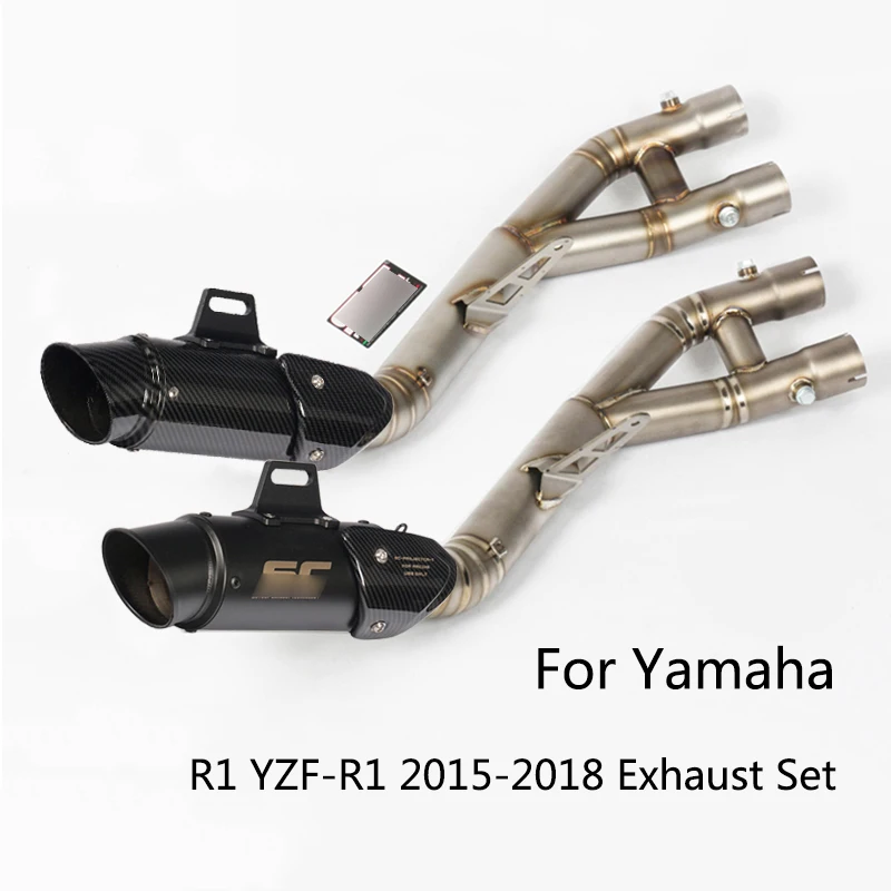 61 мм комплект для выхлопной системы для- Yamaha R1 YZF-R1 Мотоцикл выхлопная труба нет дБ убийца избежать удалить катализатор скольжения на
