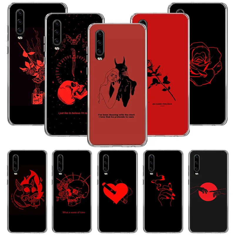 Красный чехол для Huawei P40 P30 P20 P10 Mate 30 20 10 Pro Lite P Smart Plus + Z | Мобильные телефоны и