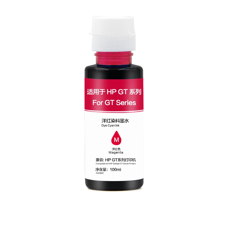 100ml/Bottle New Improved Refill Dye Ink For HP GT Series 51 52 GT51 GT52 GT5810 GT5820 Printer Dye Ink For HP
